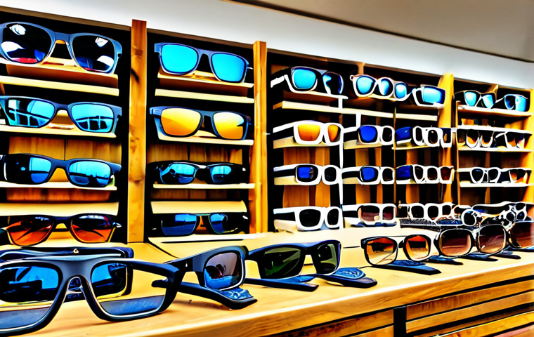 등산용 고글 추천 제품 - Hiker with Photochromic Glasses**

"A hiker on a sunny mountain trail, wearing photochromic sunglass...