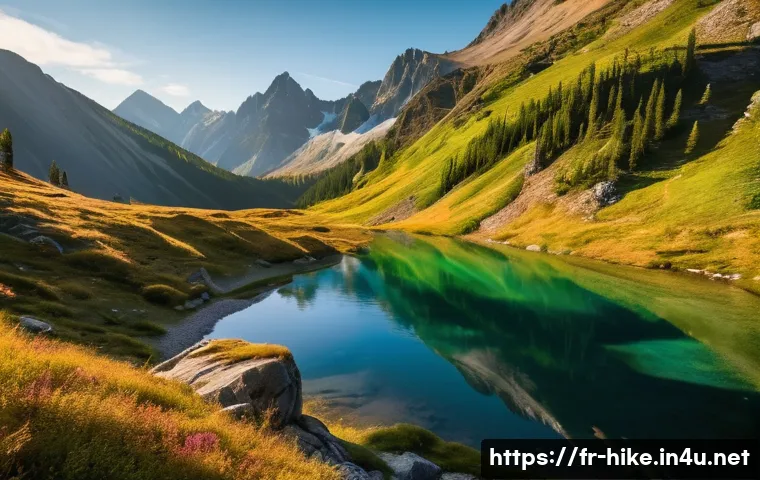 등산 사진 촬영 팁 - A lightweight mirrorless camera setup on a compact tripod capturing a breathtaking mountain panorama...